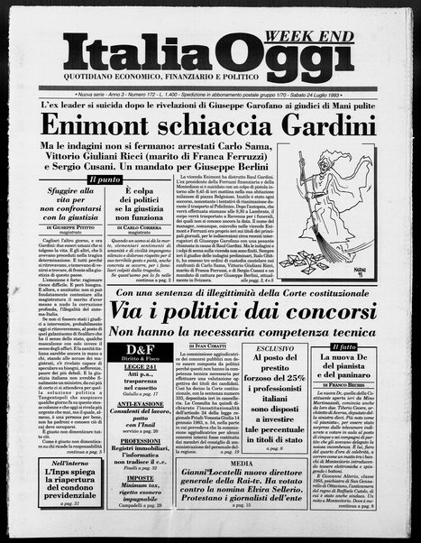 Italia oggi : quotidiano di economia finanza e politica